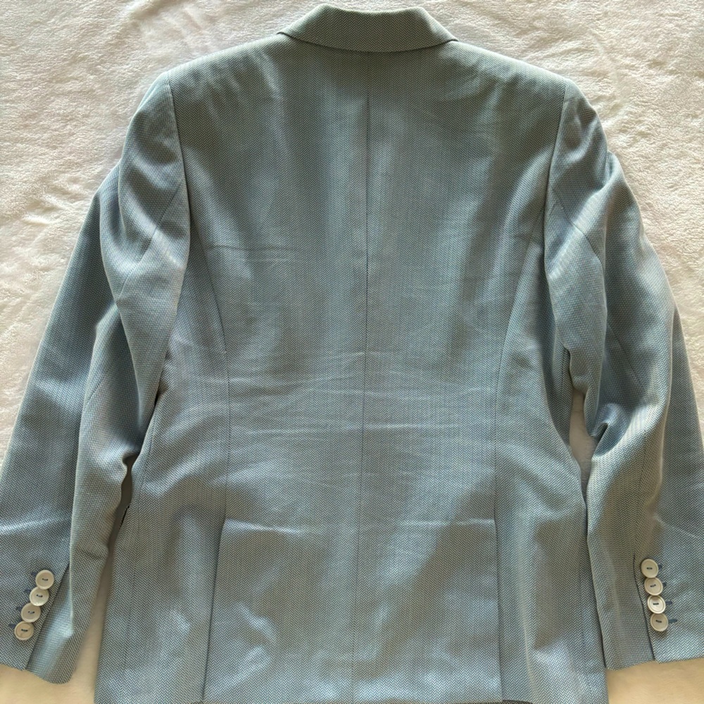 GIORGIO'S OF PALM BEACH Vintage Blue Chevron Pattern Fitted Blazer--EUC--8 - Picture 11 of 16